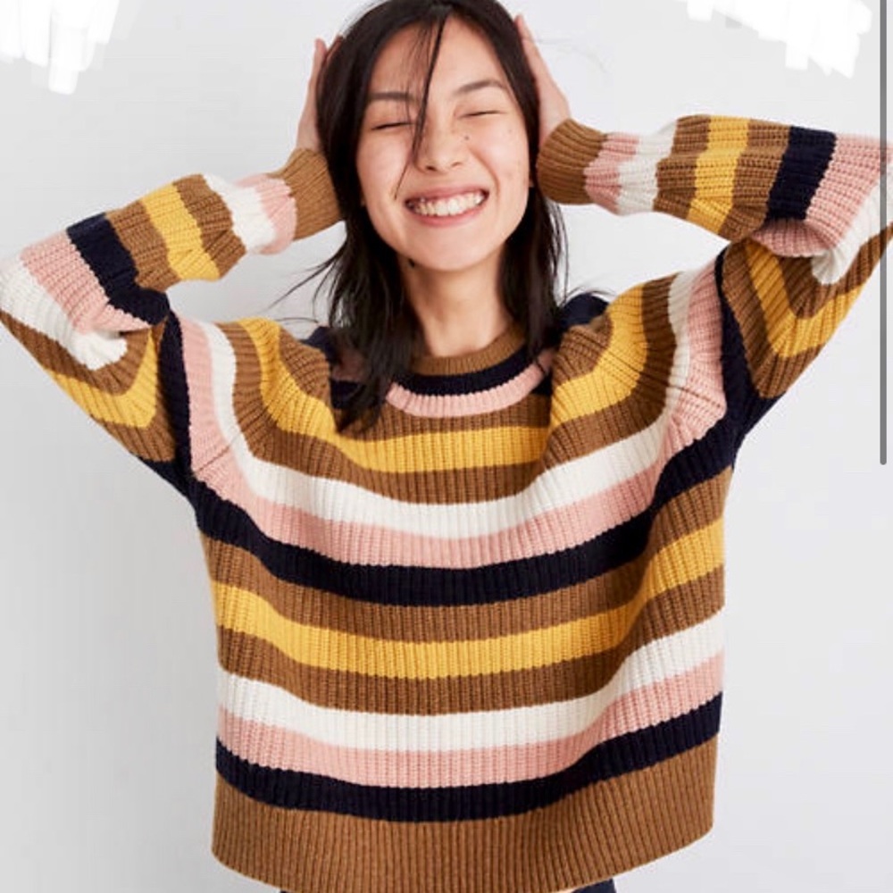Madewell Fall Striped Tilden Sweater